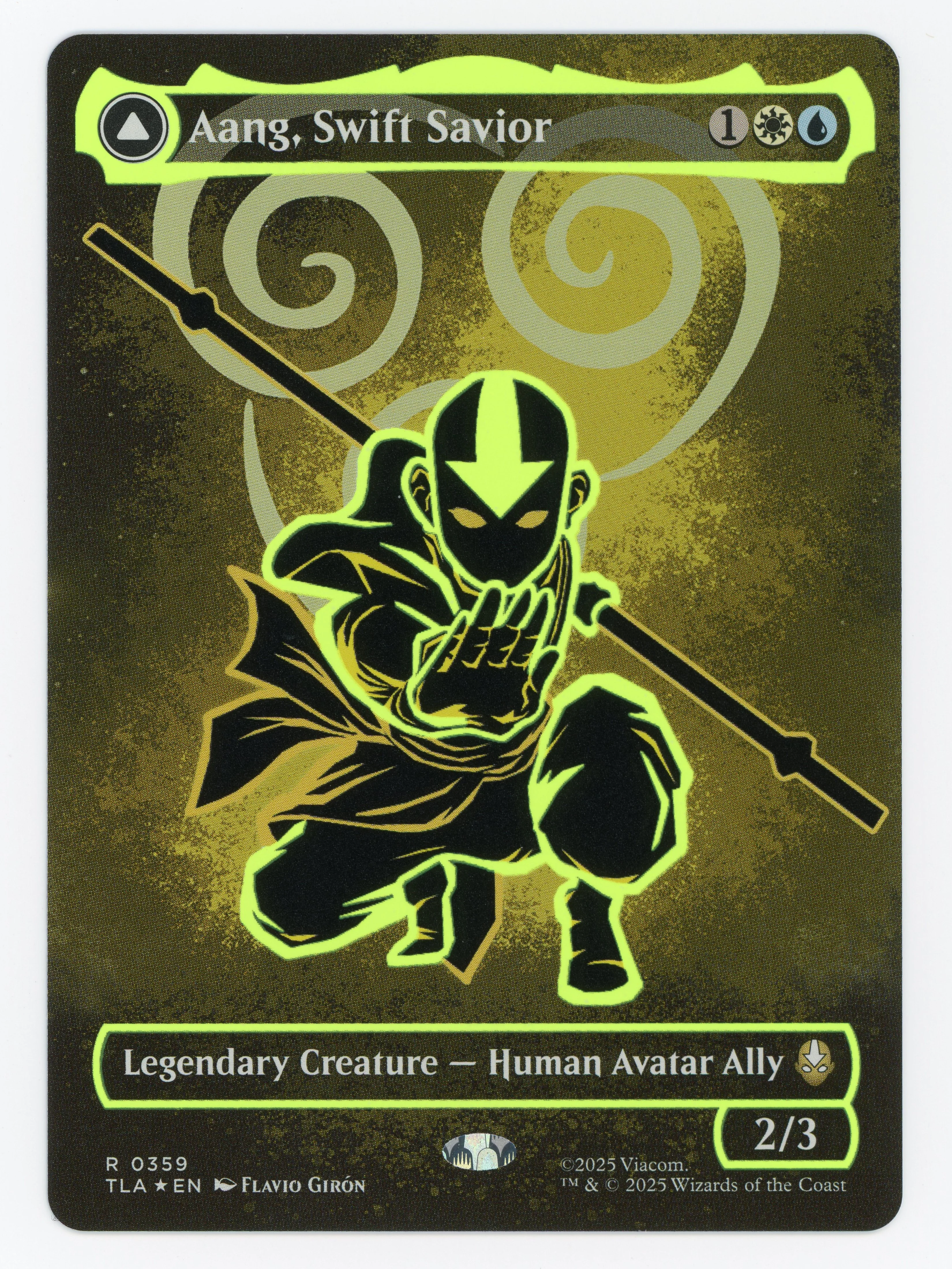 Aang, Swift Savior // Aang and La, Ocean's Fury — Borderless|Battle Pose|Neon Ink — ID 16216