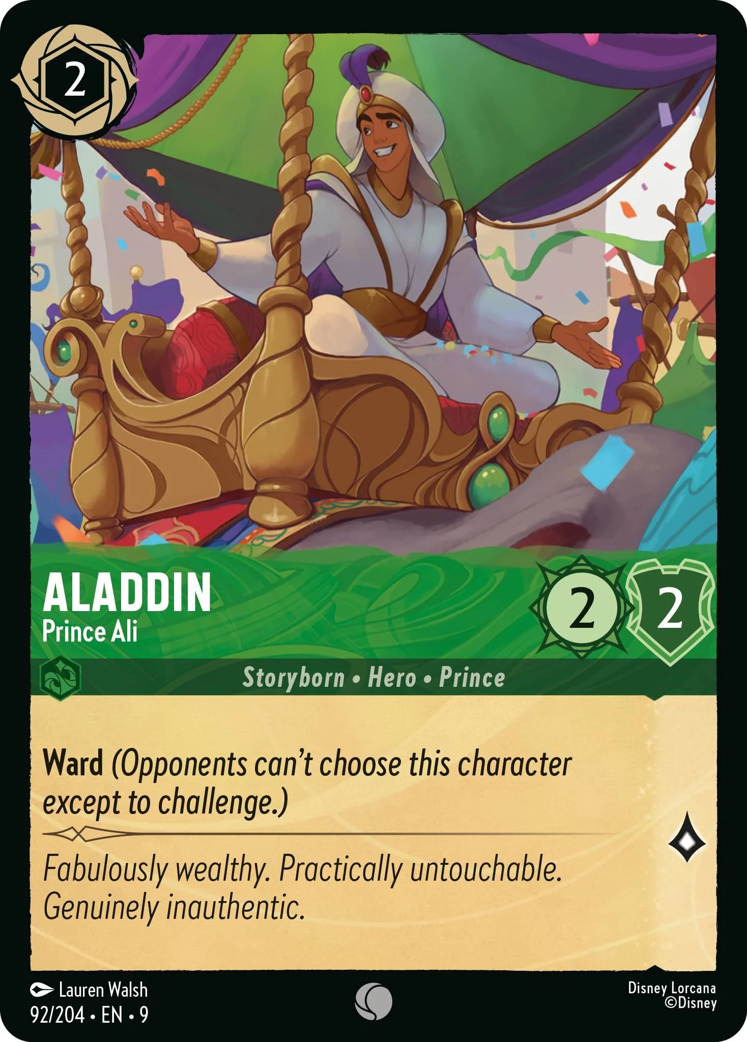 Aladdin - Prince Ali - 92/204 [Fabled] [Non-Foil]