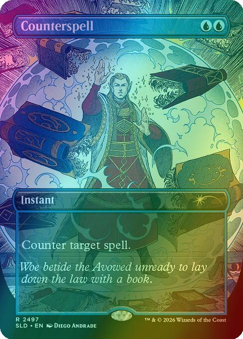 Counterspell [2497] [Borderless] [D&D: Whispers in Candlekeep] [Secret Lair Drop] [Foil]