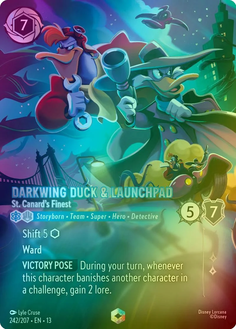 Darkwing Duck & Launchpad - St. Canard's Finest (Enchanted) - 242/204 [Attack of the Vine!] [Holofoil]