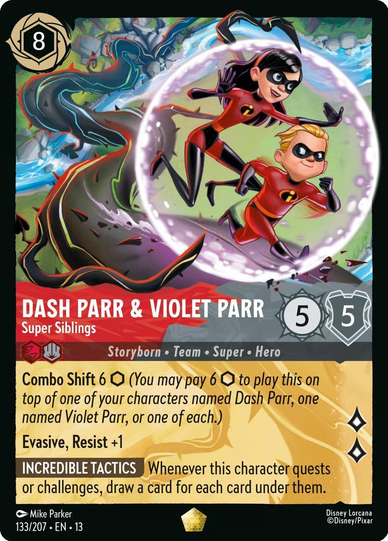 Dash Parr & Violet Parr - Super Siblings - 133/204 [Attack of the Vine!] [Non-Foil]