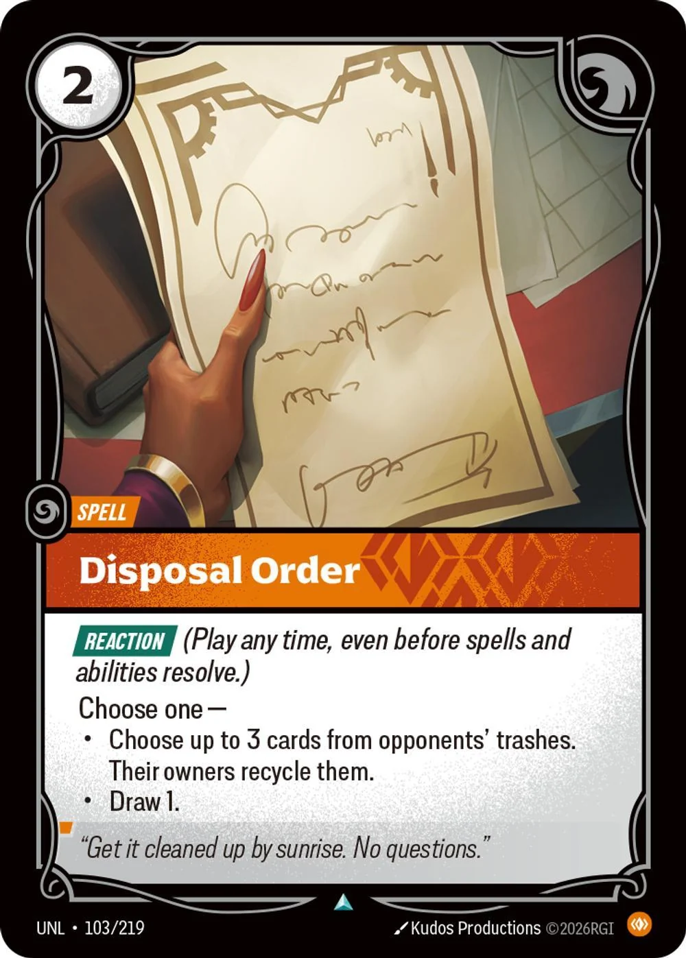 Disposal Order - 103/219 [Unleashed] [Non-Foil]