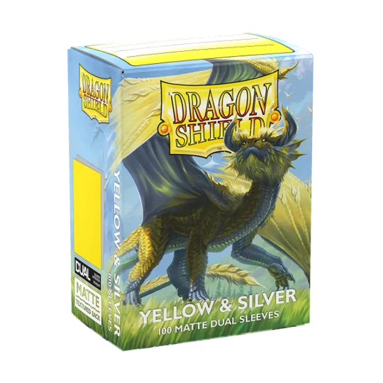 Dragon Shield Matte Dual Sleeves - Standard Size - 100ct - Yellow & Silver