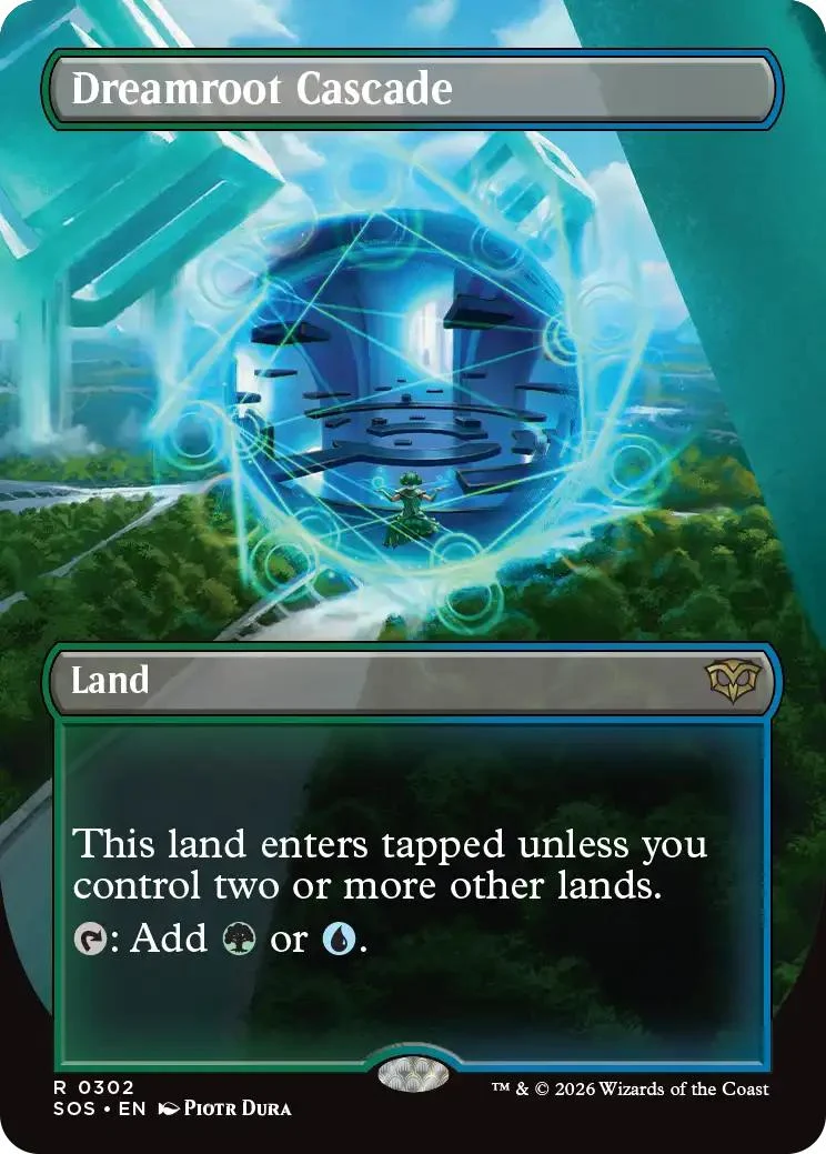 Dreamroot Cascade [302] [Borderless] [Protal View Land] [Secrets of Strixhaven] [Non-Foil]