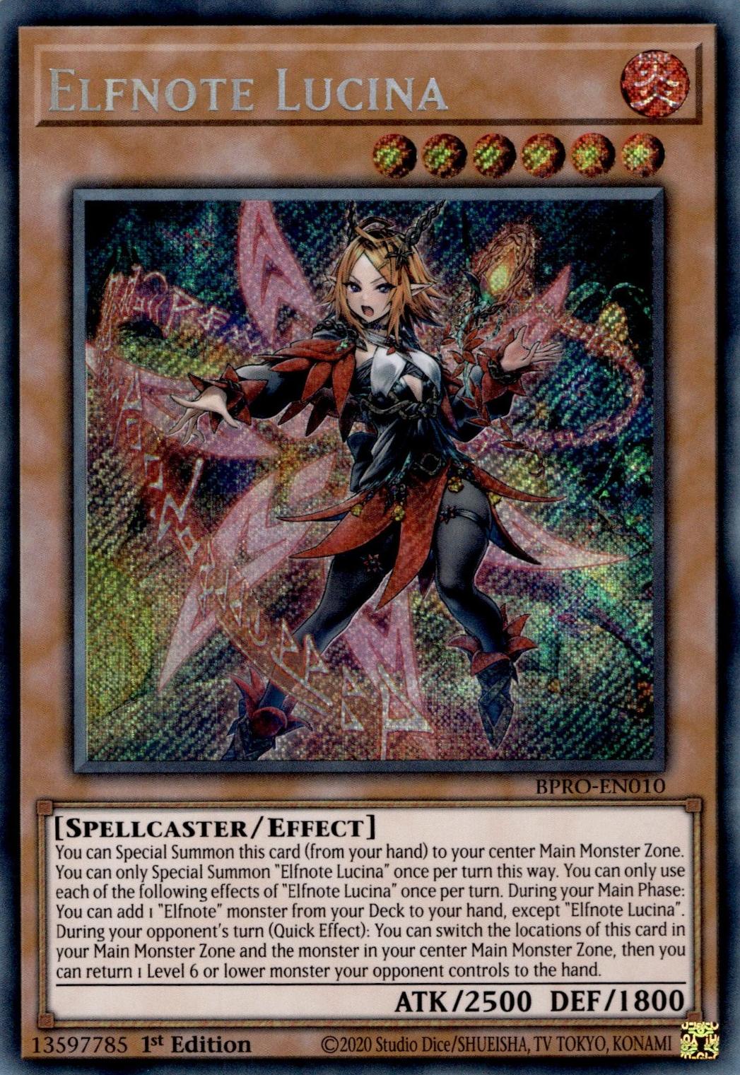 Elfnote Lucina - BPRO-EN010 - Secret Rare - 1st Edition