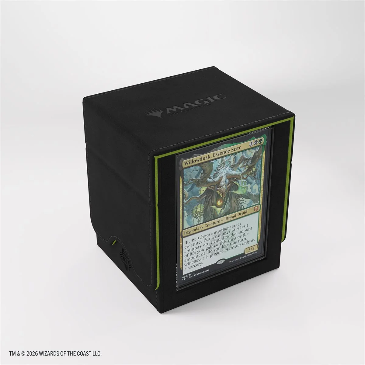 Gamegenic MTG Art Squire Plus XL Deck Box - 100+ - Secrets Of Strixhaven - Black and Green