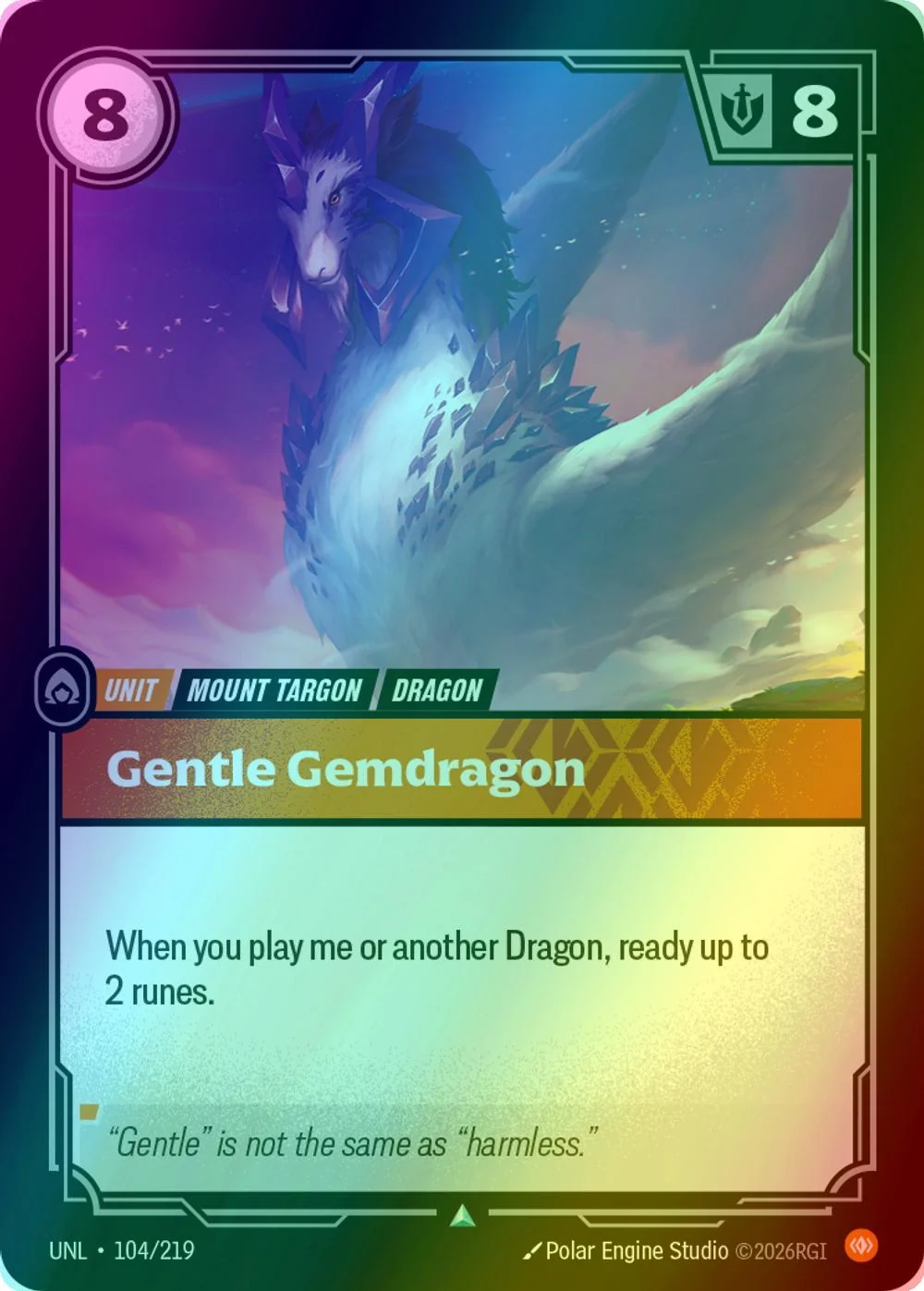 Gentle Gemdragon - 104/219 [Unleashed] [Foil]