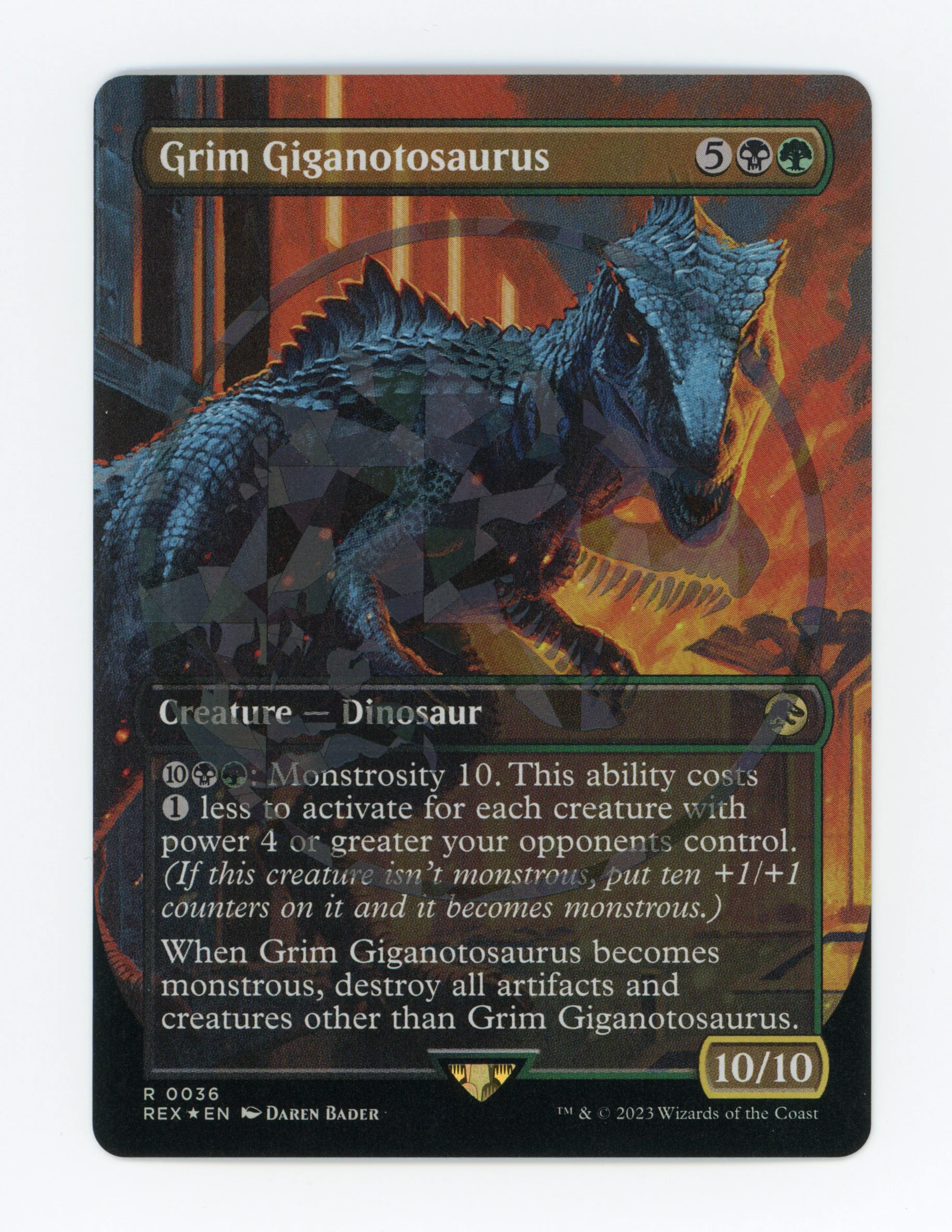 Grim Giganotosaurus — Borderless|Emblem|Foil — ID 17910
