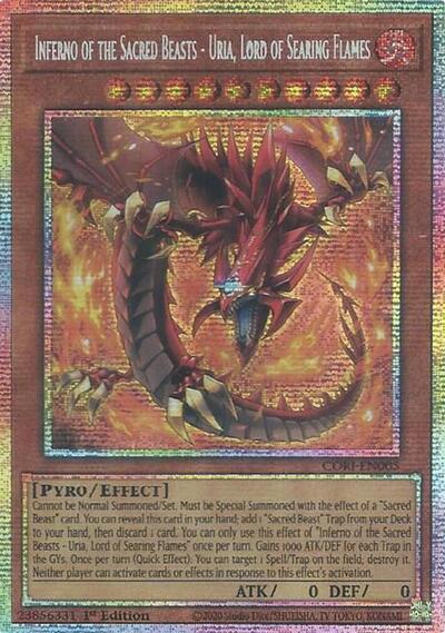 Inferno of the Sacred Beasts - Uria, Lord of Searing Flames - CORI-EN005 - Starlight Rare - 1st Edition