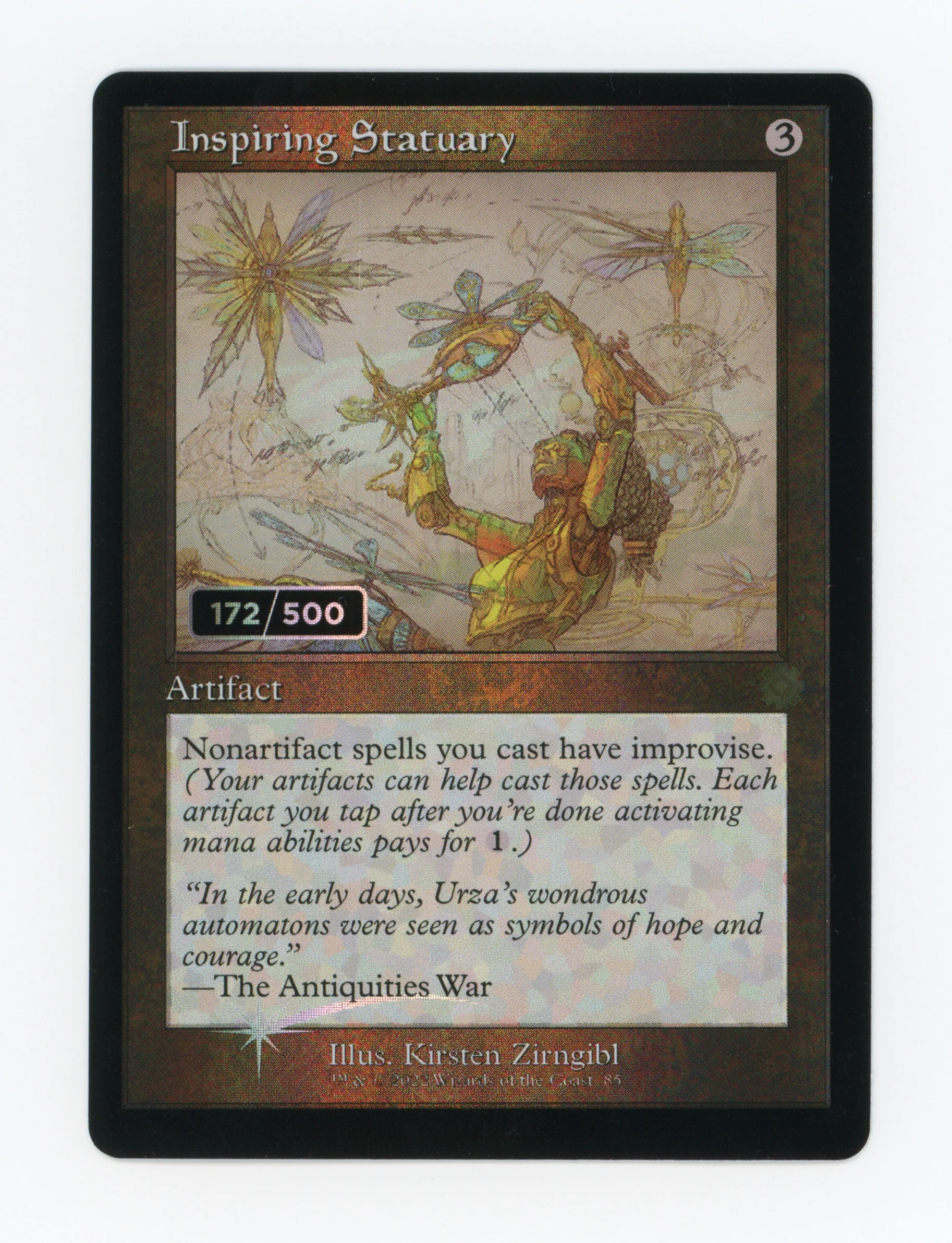 Inspiring Statuary — Serial Numbered|172/500|Retro Frame|Schematic|Foil — ID 17780