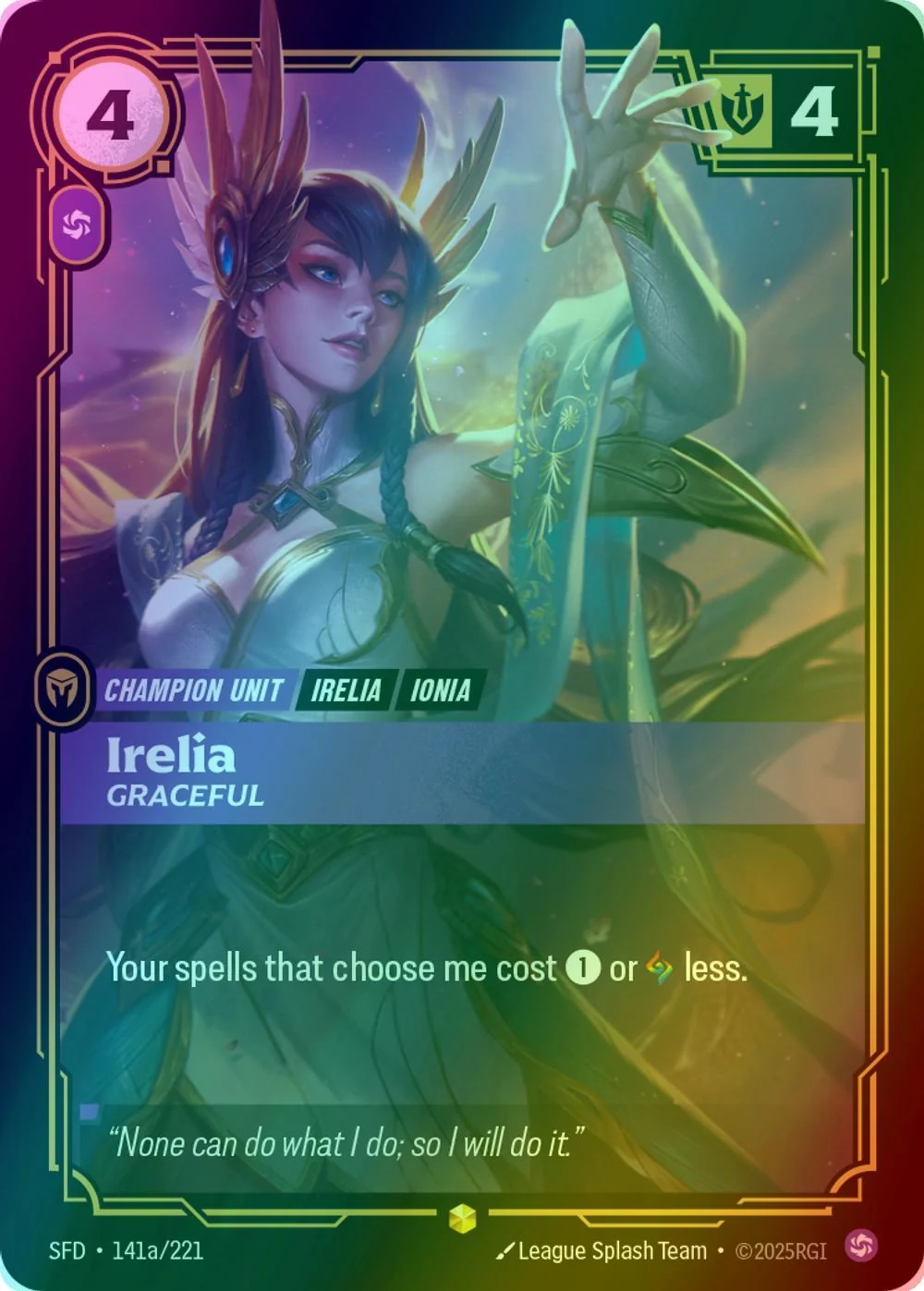 Irelia - Graceful (Alternate Art) - 141a/221 [Spiritforged] [Foil]