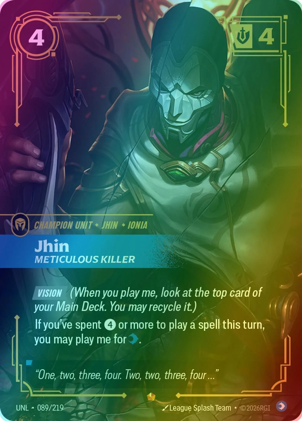Jhin - Meticulous Killer - 089/219 [Unleashed] [Foil]