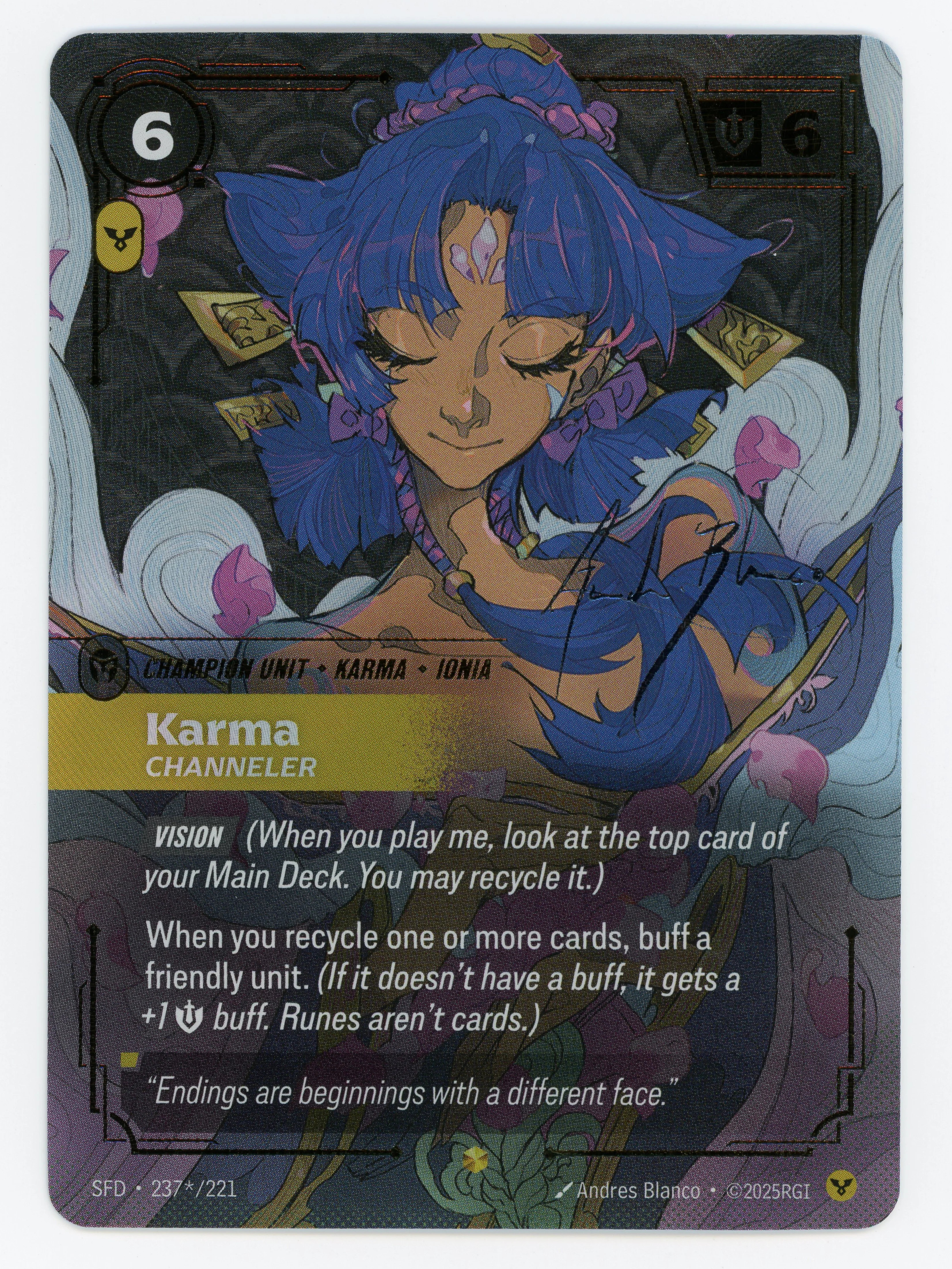 Karma - Channeler - Signature Alternate Art - 237*/221 - Foil - Scan 15726