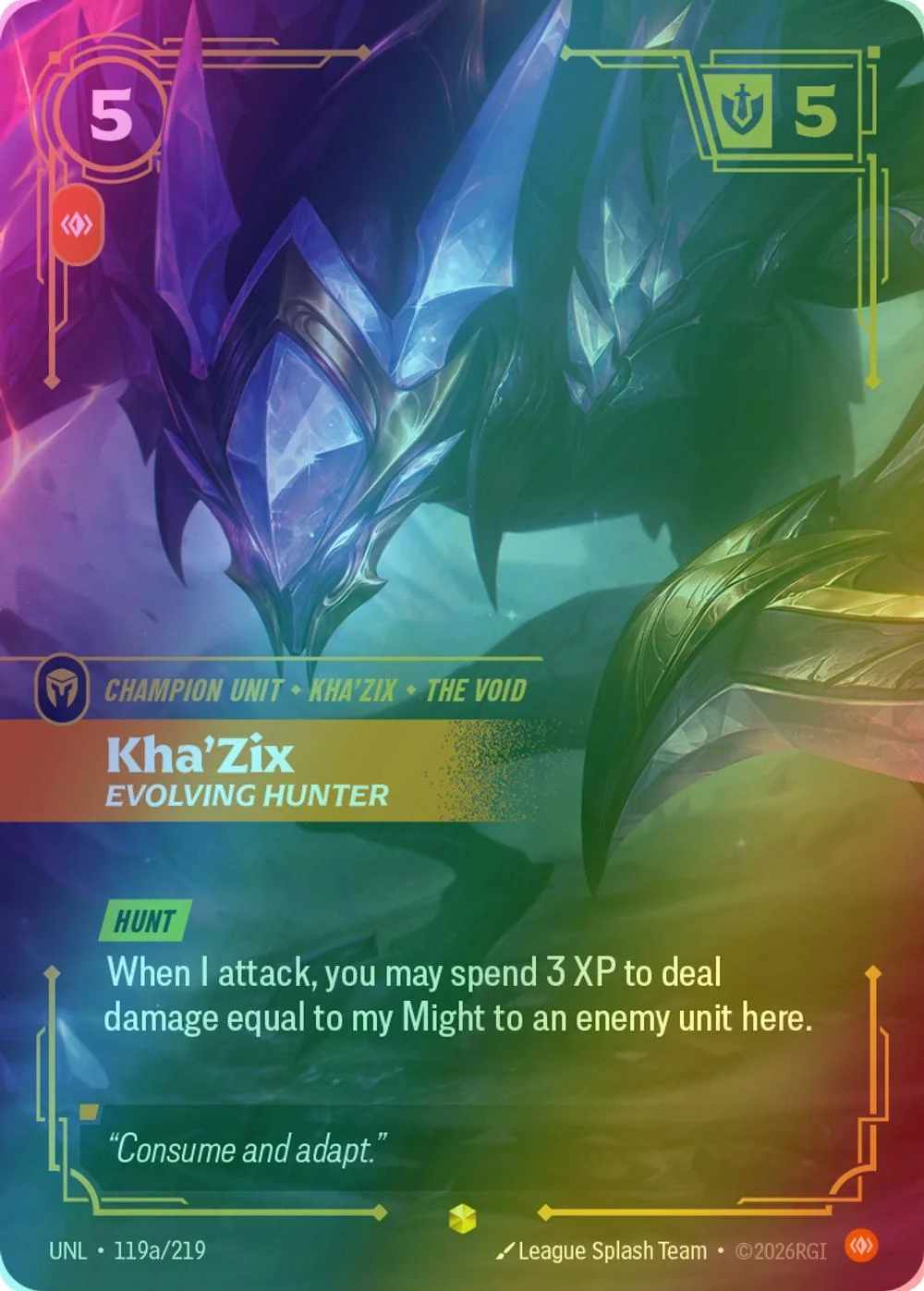 Kha'Zix - Evolving Hunter (Alternate Art) - 119a/219 [Unleashed] [Foil]
