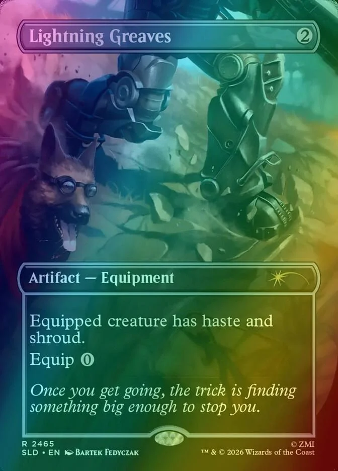 Lightning Greaves [2465] [Borderless] [Fallout: Greet the Dog] [Secret Lair Drop] [Foil]