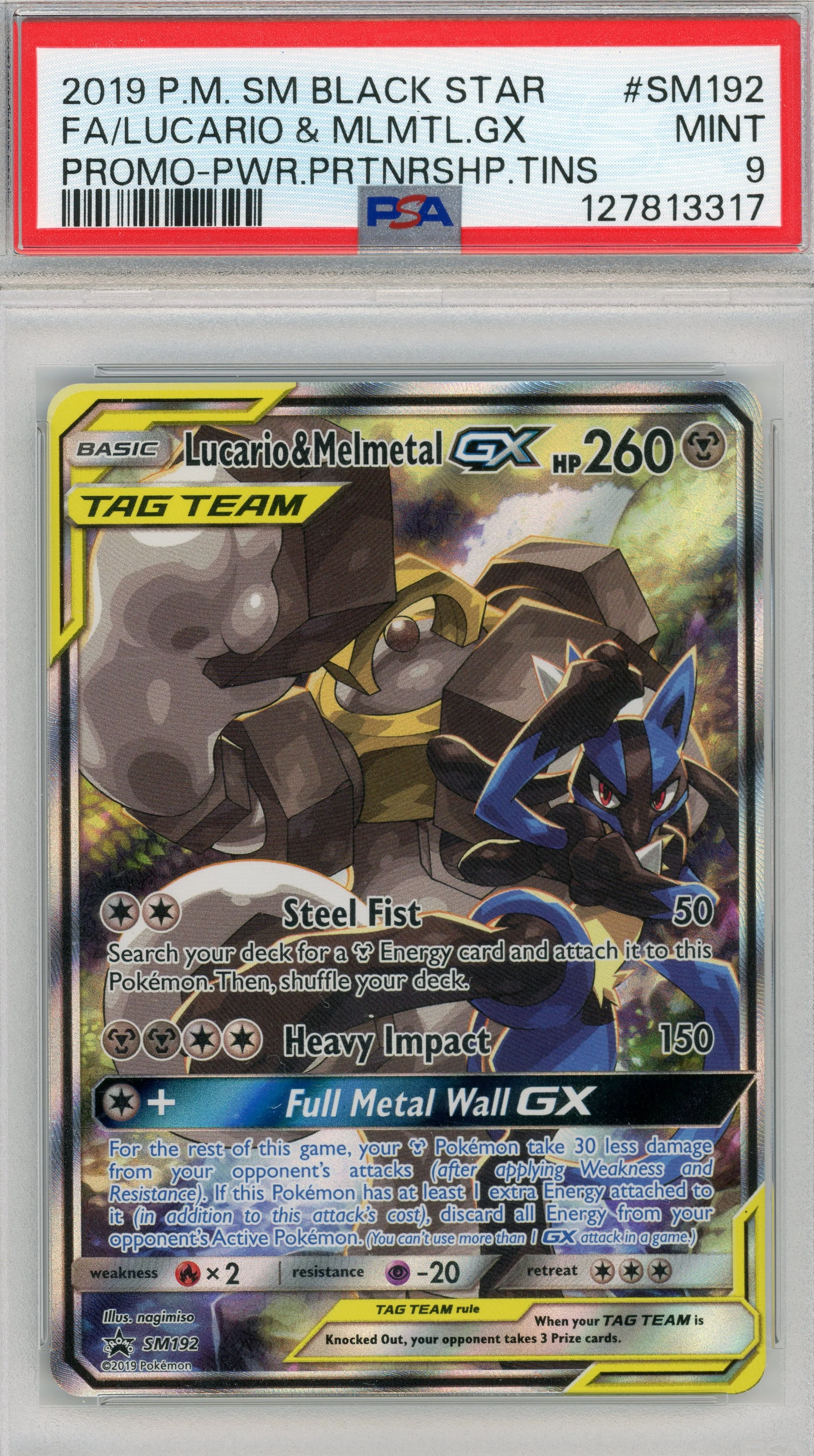 Lucario & Melmetal-GX — PSA 9|Promo — ID 16096