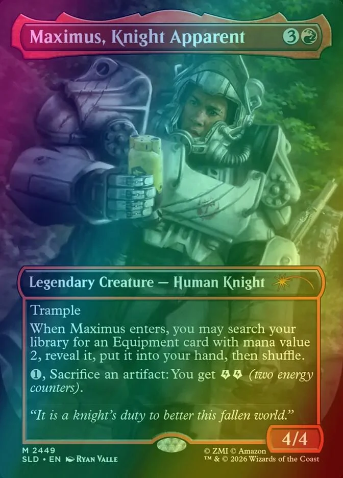 Maximus, Knight Apparent [2449] [Borderless] [Fallout: Beyond Vault 33] [Secret Lair Drop] [Foil]