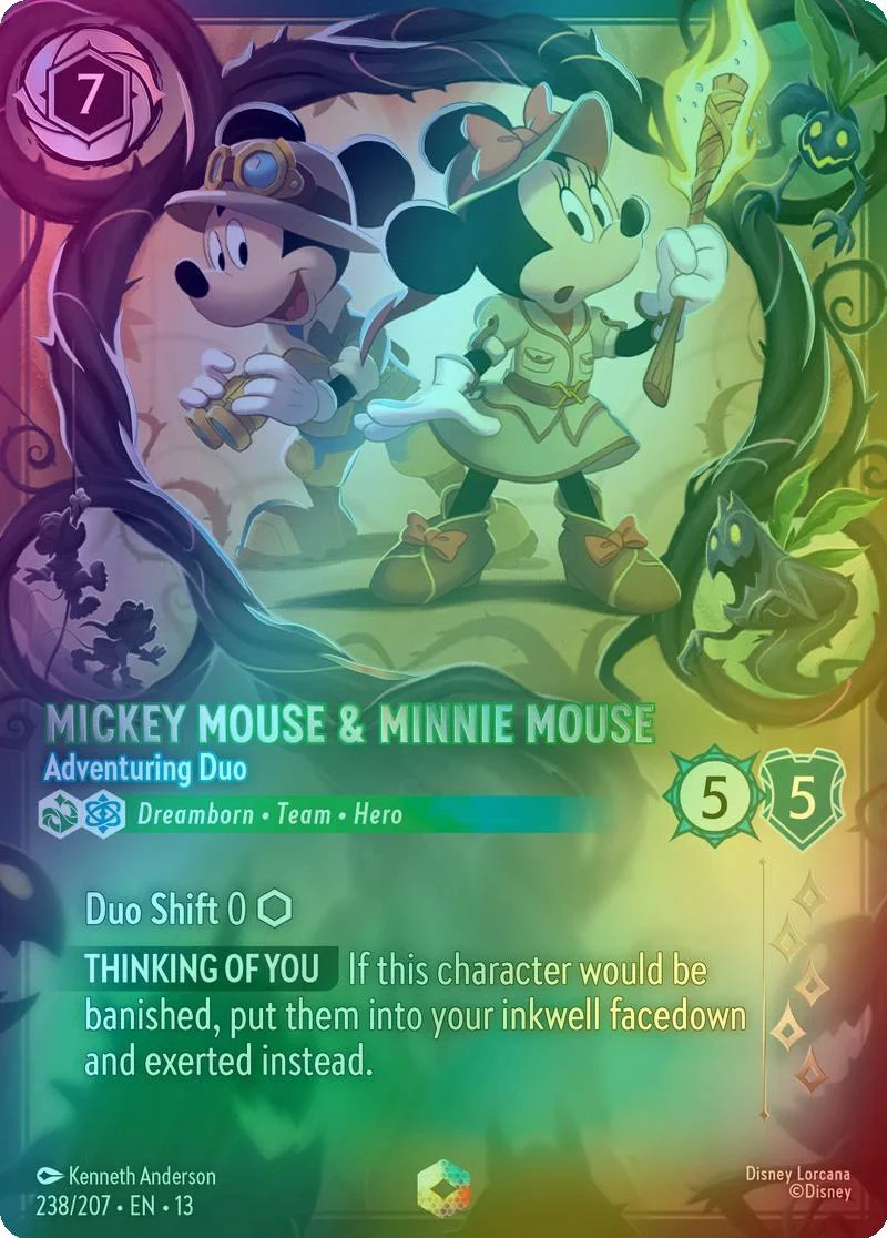 Mickey Mouse & Minnie Mouse - Adventuring Duo (Enchanted) - 238/204 [Attack of the Vine!] [Holofoil]