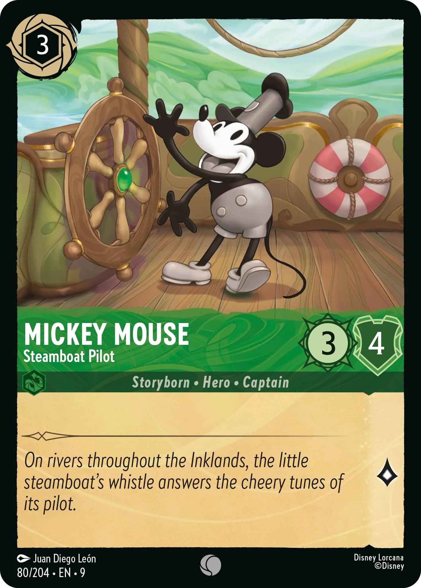 Mickey Mouse - Steamboat Pilot - 80/204 [Fabled] [Non-Foil]