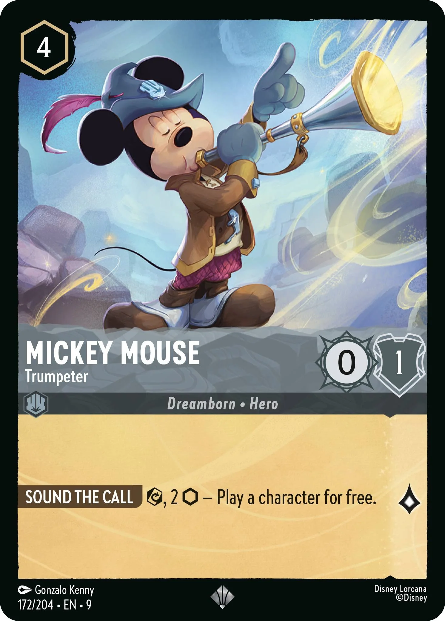 Mickey Mouse - Trumpeter - 172/204 [Fabled] [Non-Foil]