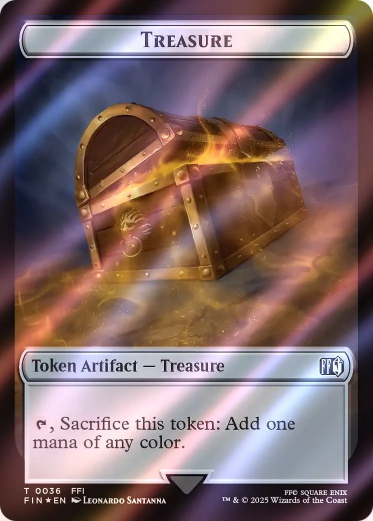 Clue Token (09) // Treasure Token (36) [FINAL FANTASY: Commander: Tokens] [Surge Foil] - Image 2