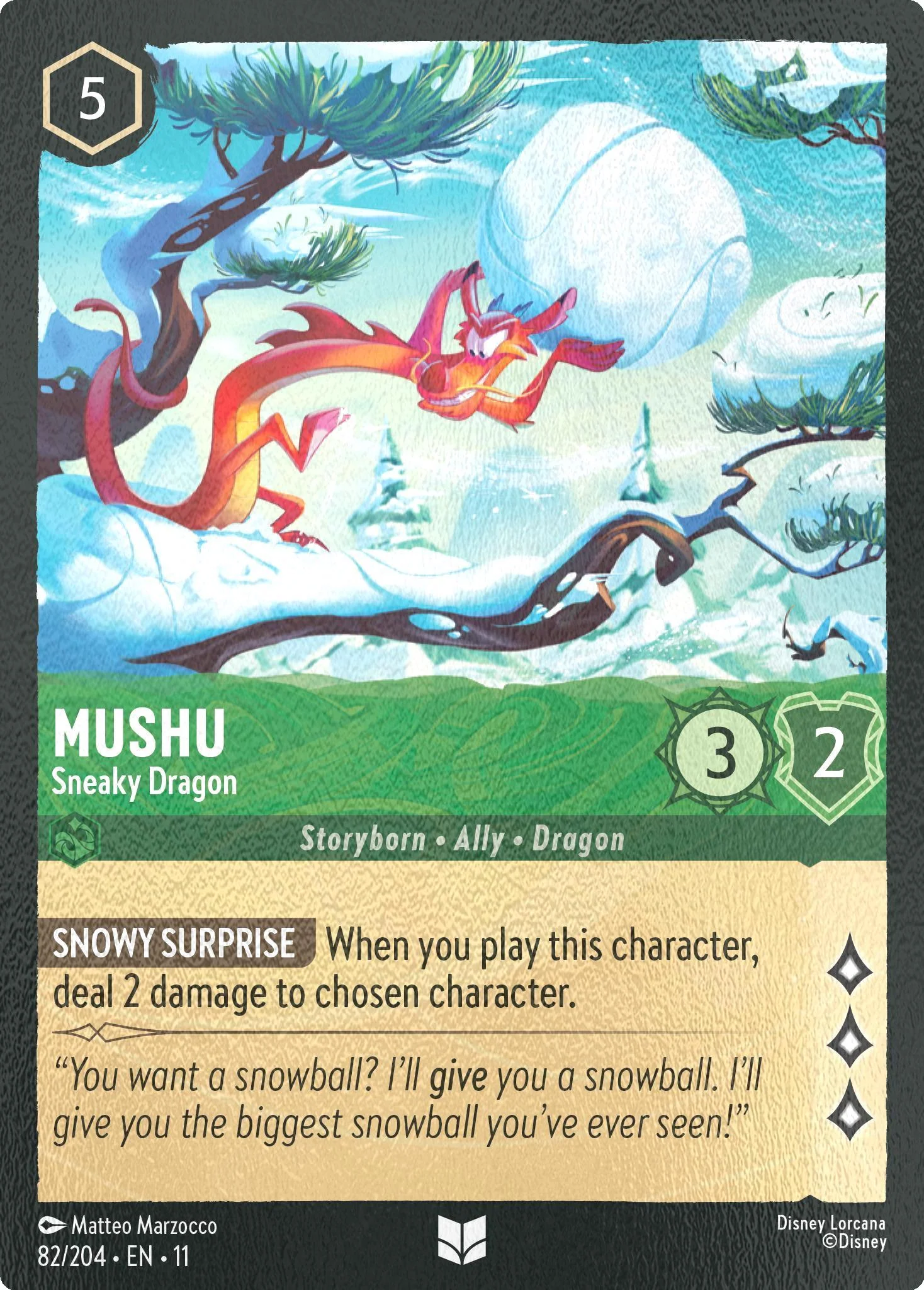 Mushu - Sneaky Dragon - 82/204 [Winterspell] [Cold Foil]