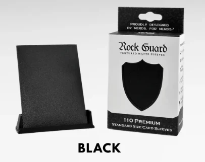 Nerd Gear Rock Guard Premium Textured Matte Sleeves - Standard Size - 110ct - Black