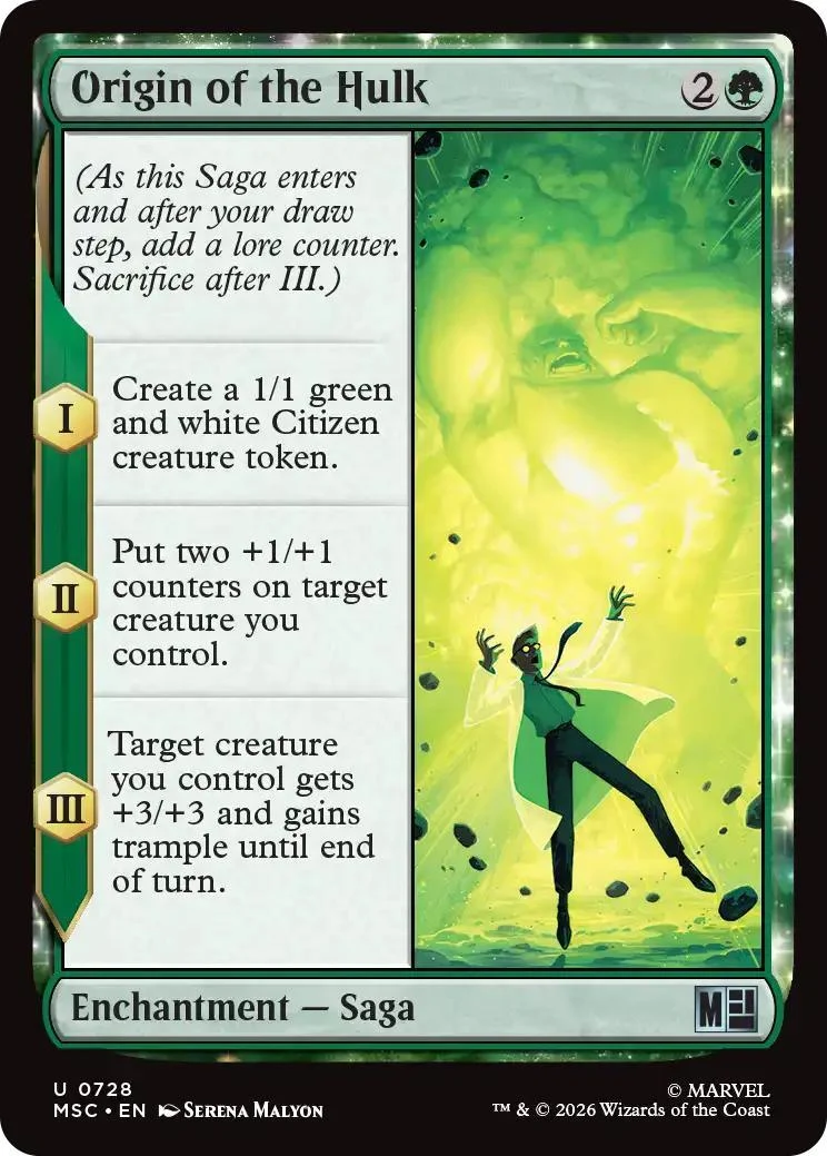 Origin of the Hulk [728] [Jumpstart] [Marvel Super Heroes: Commander] [Non-Foil]
