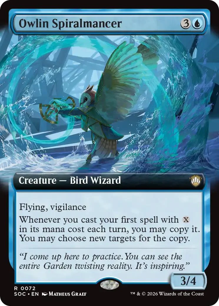 Owlin Spiralmancer [72] [Extended Art] [Secrets of Strixhaven: Commander] [Non-Foil]
