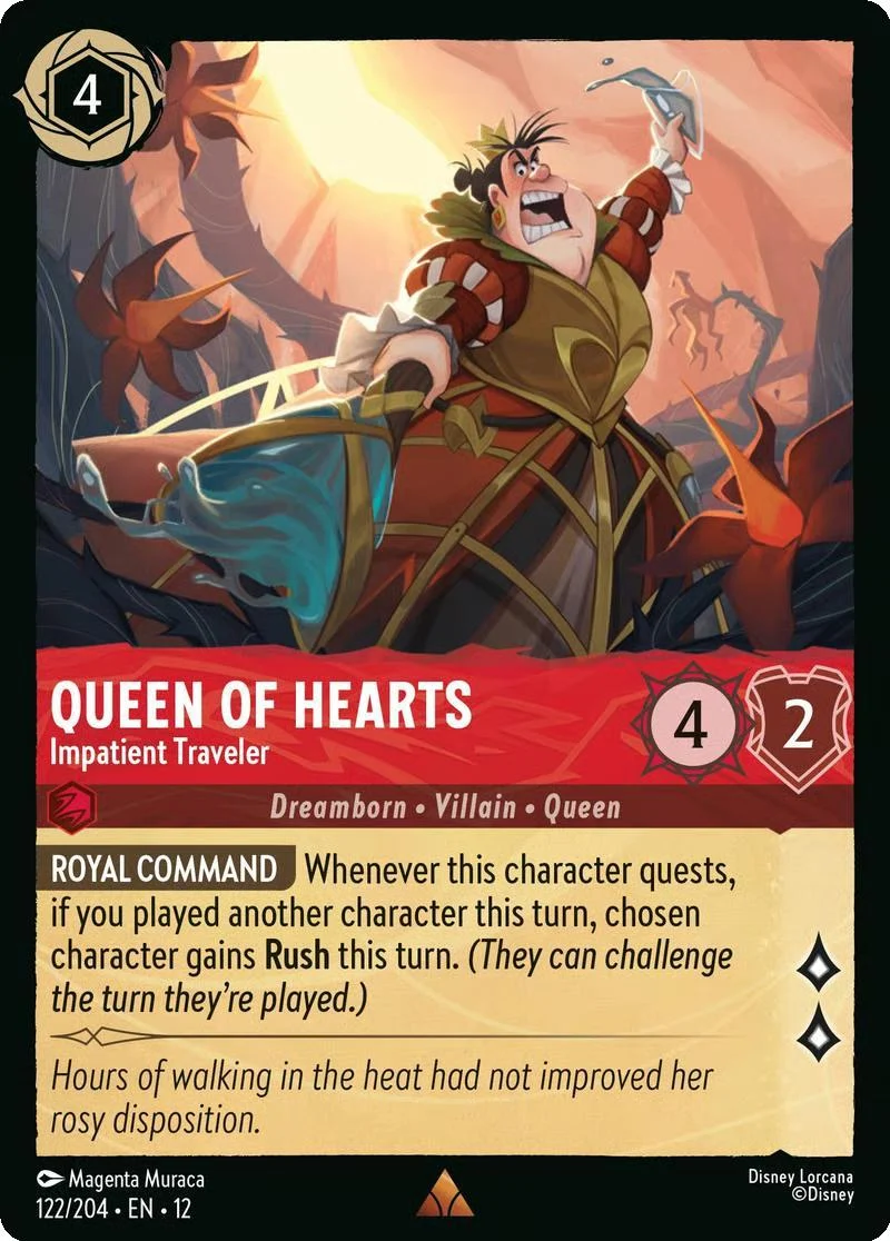 Queen of Hearts - Impatient Traveler - 122/204 [Wilds Unknown] [Non-Foil]