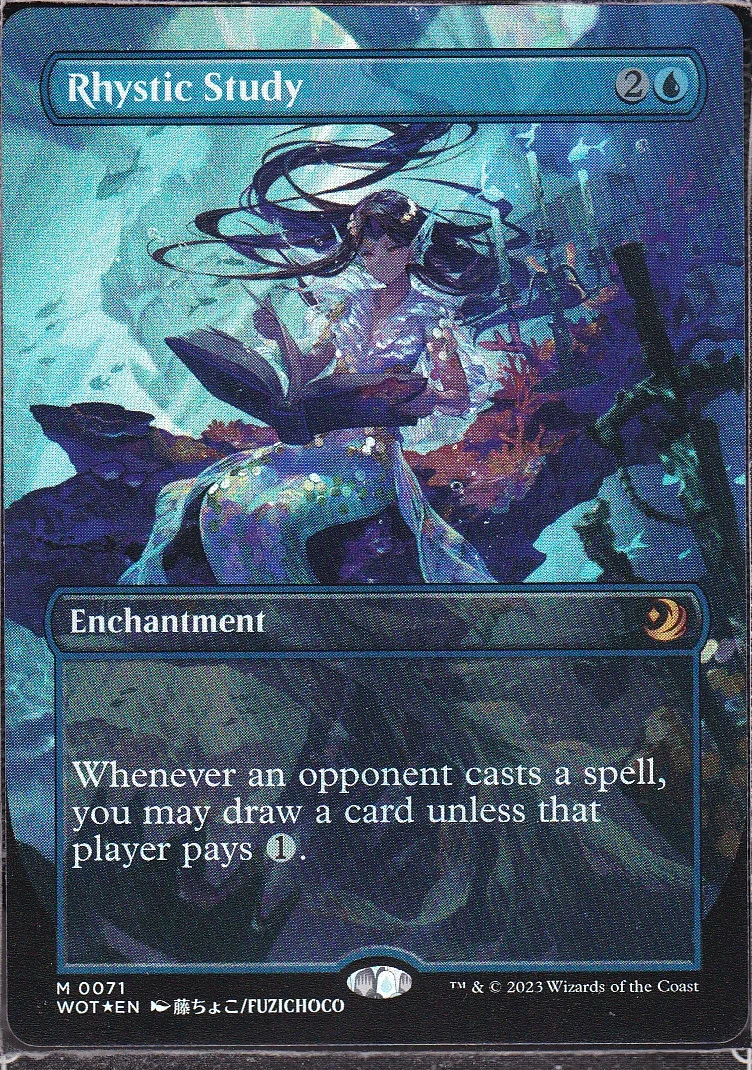 Rhystic Study - Borderless - Anime - Foil - Scan 12336