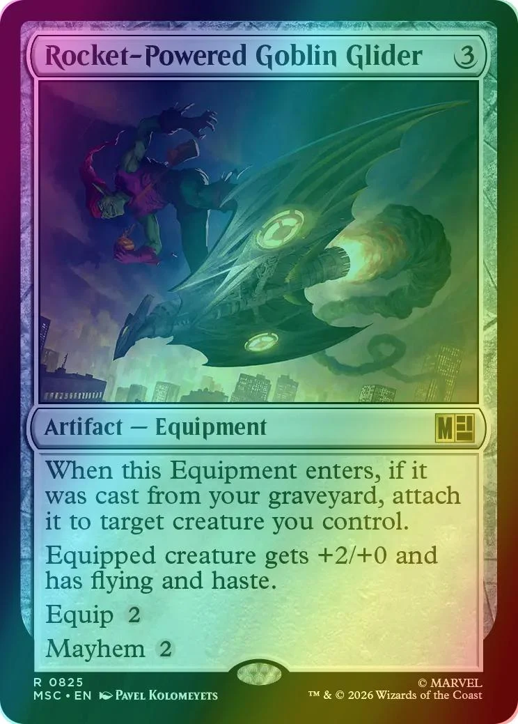 Rocket-Powered Goblin Glider [825] [Jumpstart] [Marvel Super Heroes: Commander] [Foil]