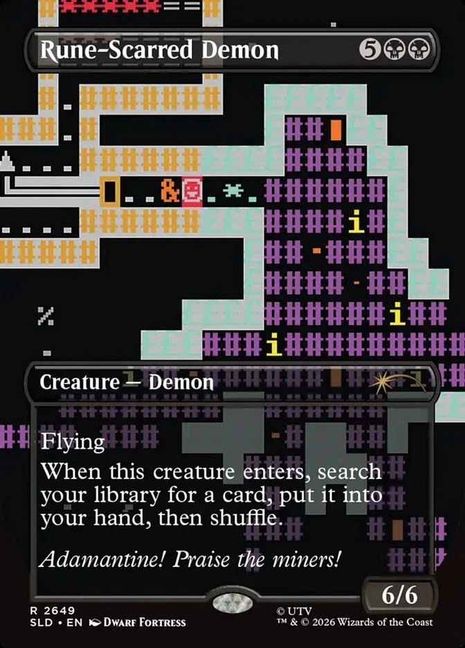 Rune-Scarred Demon [2649] [Borderless] [Dwarf Fortress] [Secret Lair Drop] [Non-Foil]
