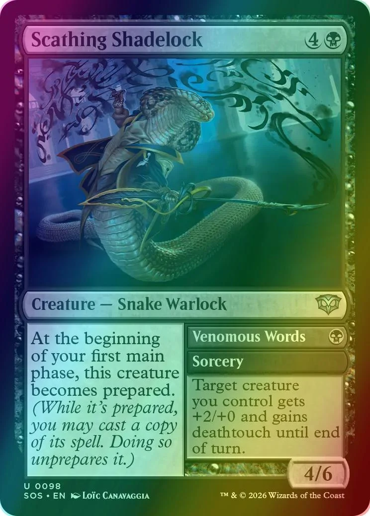 Scathing Shadelock // Venomous Words [98] [Secrets of Strixhaven] [Foil]
