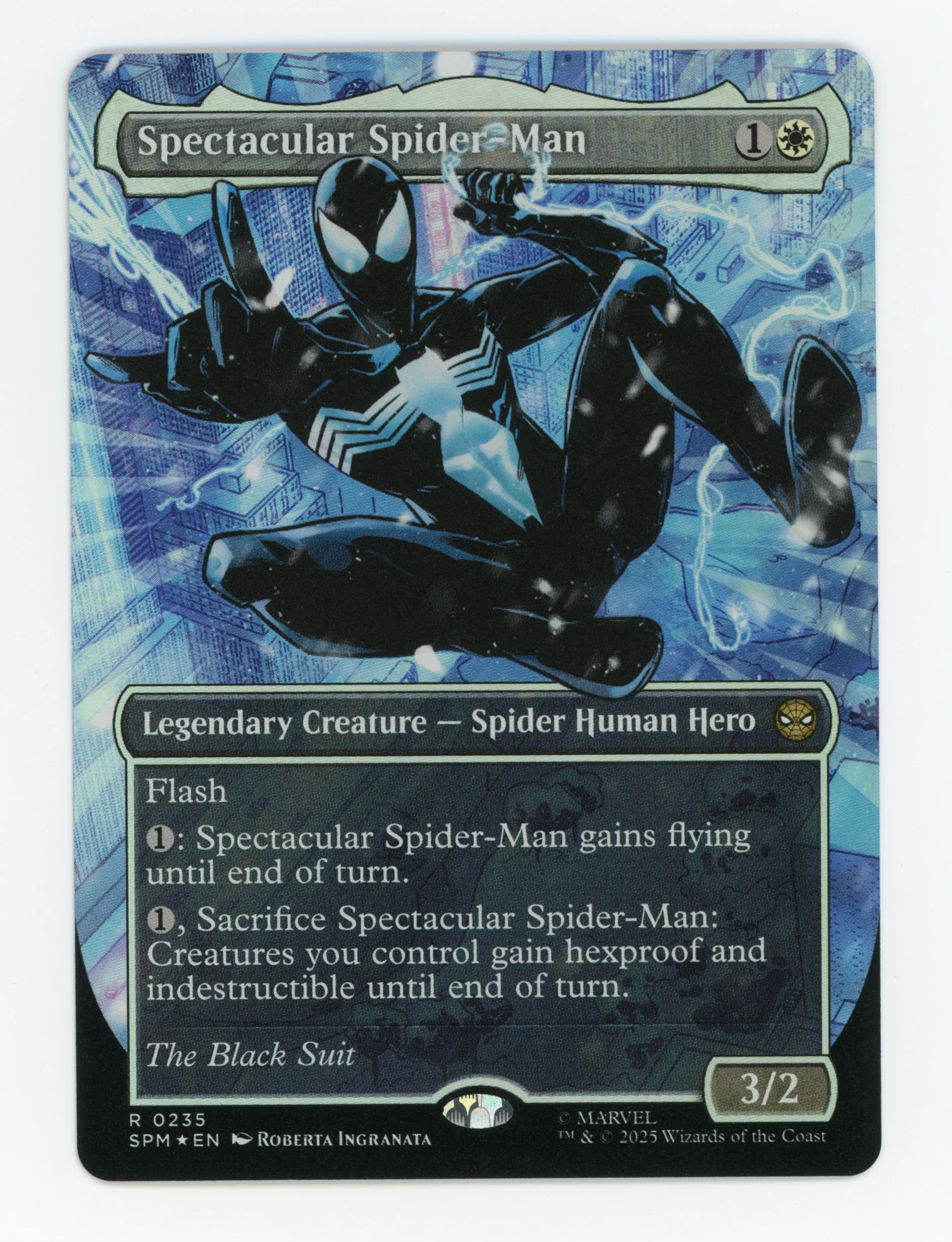 Spectacular Spider-Man — Borderless|Costume Change|Black|Textured Foil — ID 16748
