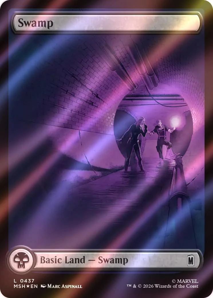 Swamp [437] [Full Art] [City Chaos] [Marvel Super Heroes] [Surge Foil]