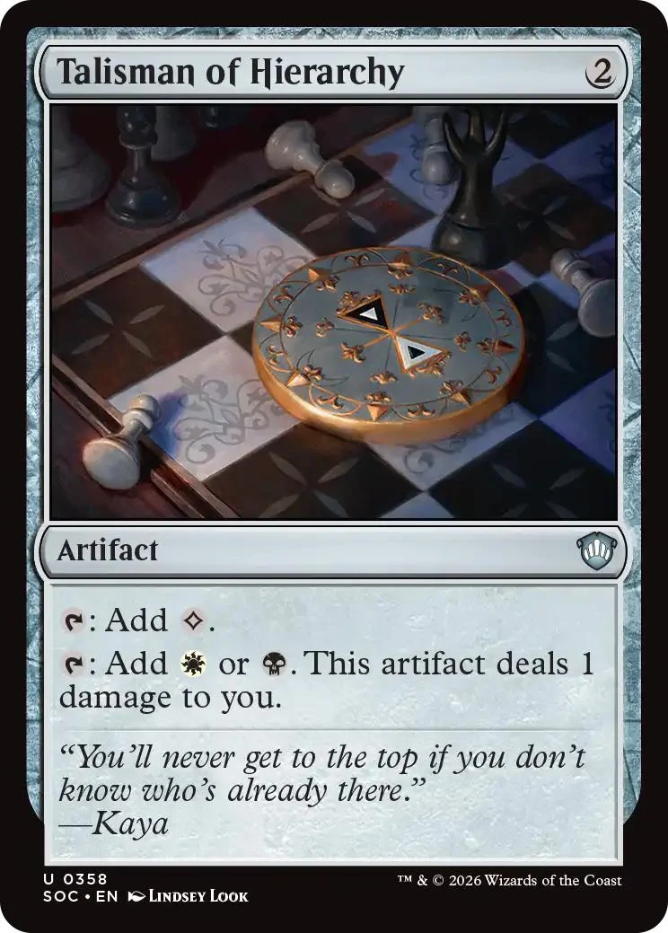 Talisman of Hierarchy [358] [Secrets of Strixhaven: Commander] [Non-Foil]