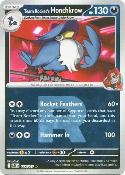 Team Rocket's Honchkrow - Team Rocket - 127/217 - Rare [me025-127] [Reverse Holo]