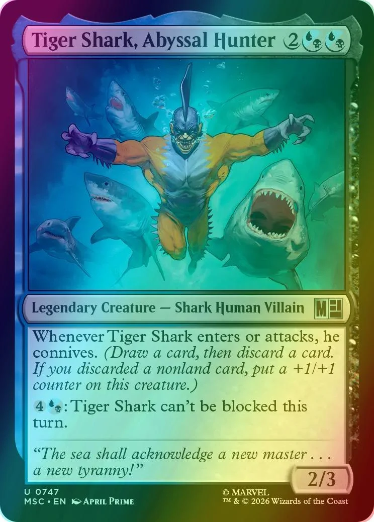 Tiger Shark, Abyssal Hunter [747] [Jumpstart] [Marvel Super Heroes: Commander] [Foil]