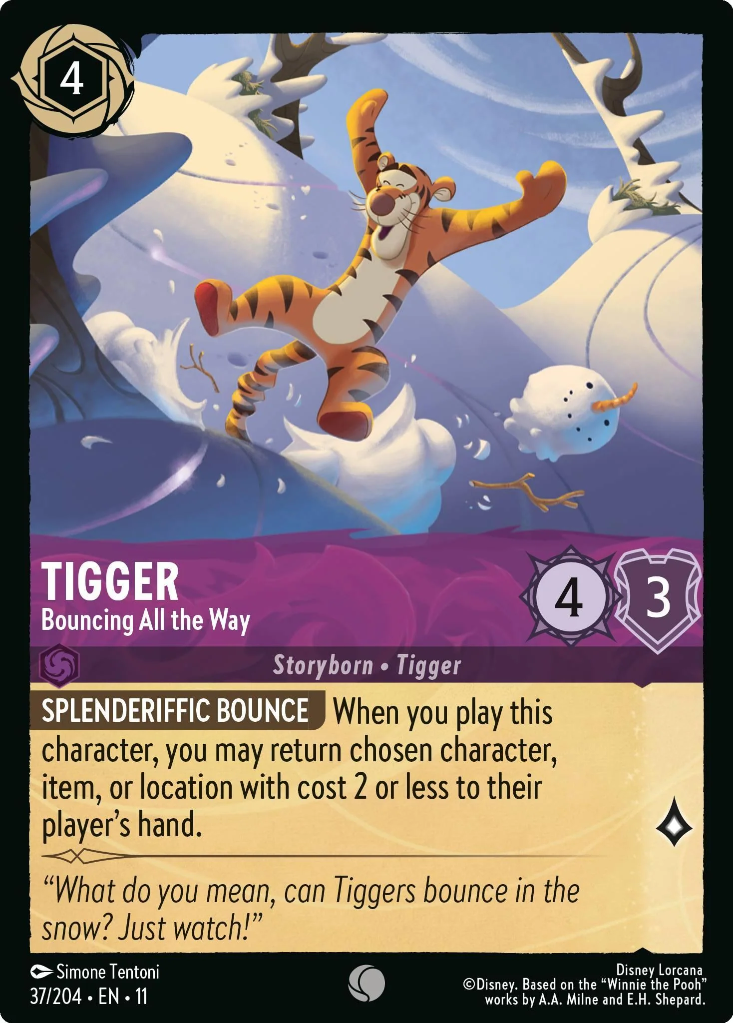 Tigger - Bouncing All the Way - 37/204 [Winterspell] [Non-Foil]