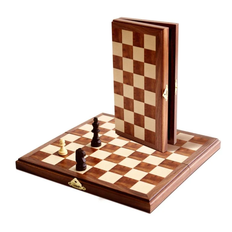 Travel Magnetic Folding Walnut Wood Chess Set