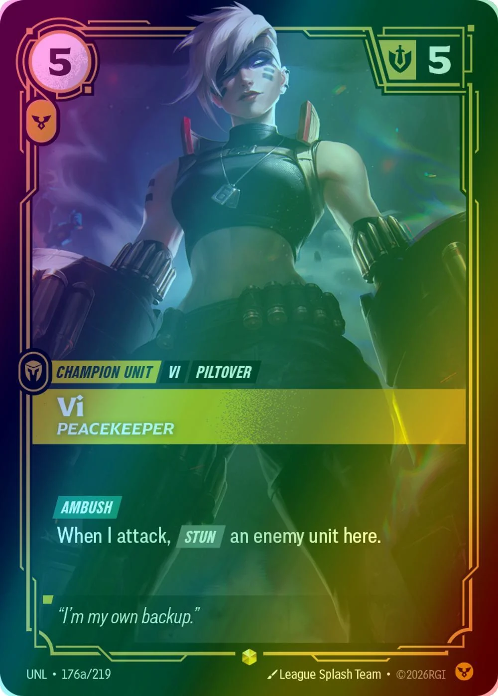 Vi - Peacekeeper (Alternate Art) - 176a/219 [Unleashed] [Foil]
